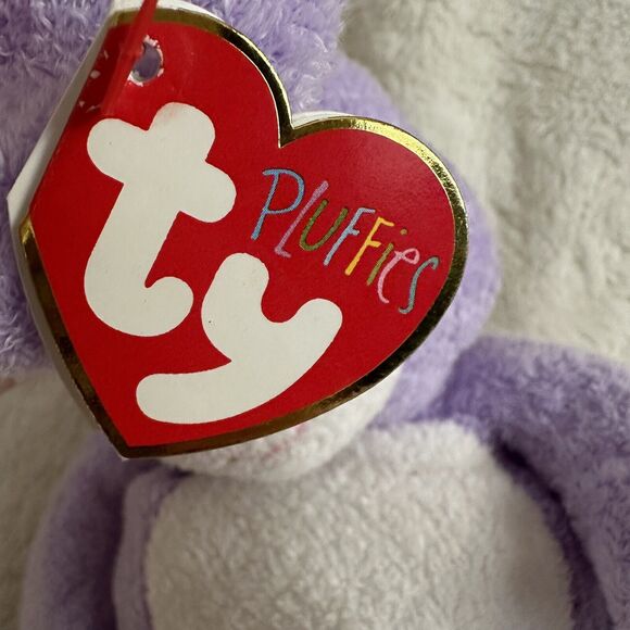 Ty Pluffies Twitches Bunny Rabbit Tylux Plush Stuffed Animal 2006 Easter Spring - Picture 3 of 6